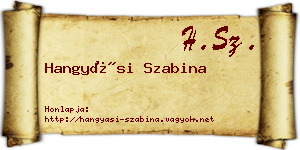 Hangyási Szabina névjegykártya